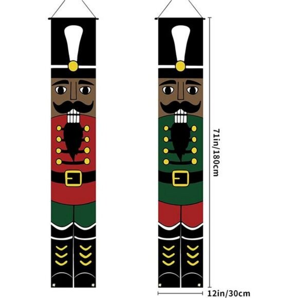 Black Nutcracker Christmas Decorations African American Nutcracker Porch Banner - Picture 2 of 6